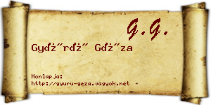 Gyürü Géza névjegykártya