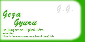geza gyuru business card