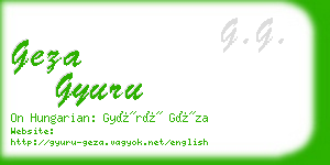 geza gyuru business card